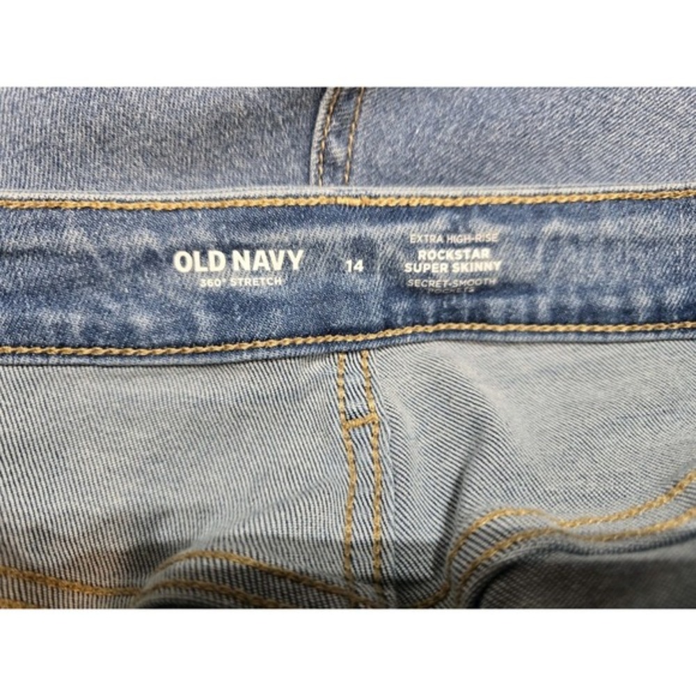 Old Navy Women's Jeans 14 Extra Hi-rise Rockstar Super Skinny Blue - Picture 3 of 4